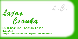 lajos csonka business card